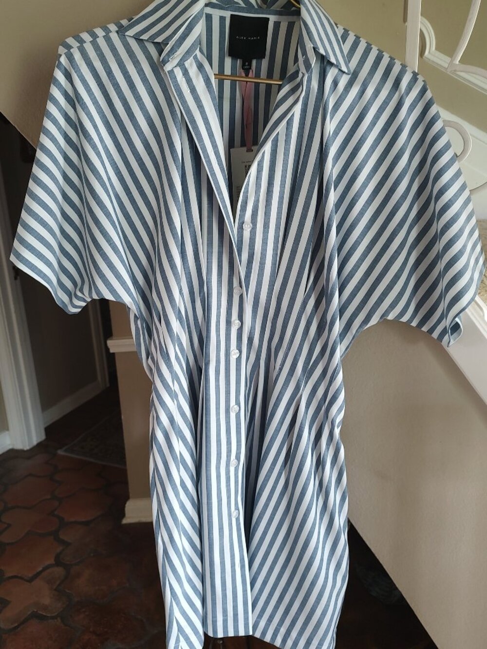 Alex Marie Sophia Blue Striped Dress